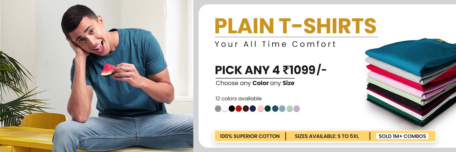 Buy Plain T-shirt Combo