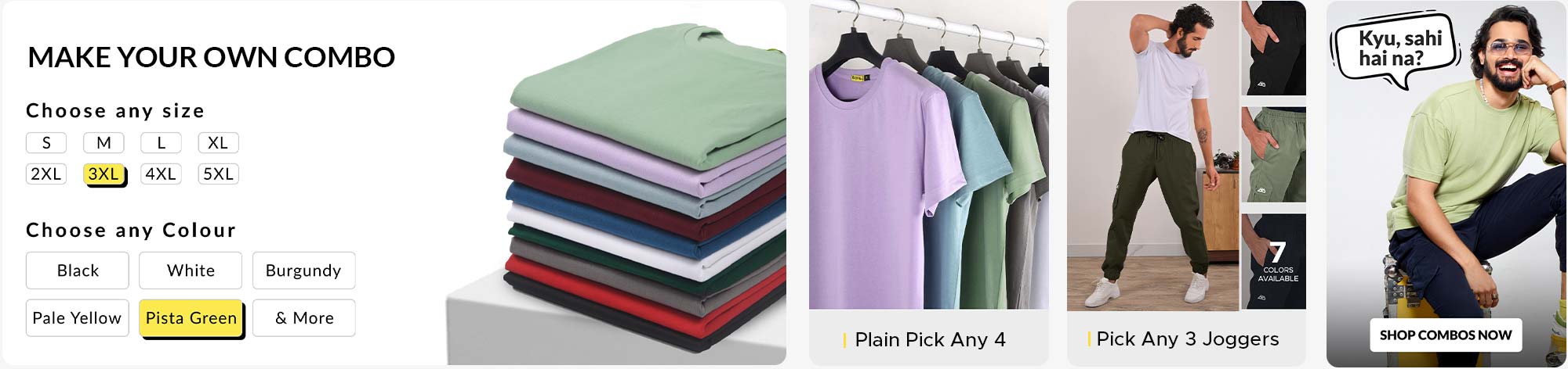 Shop Men's T-Shirt Combos in India at Beyoung