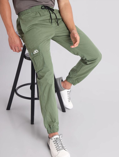 Buy Sage Green Cargo Men Jogger Pants