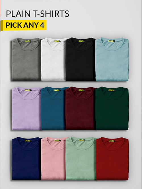 Pick Any 4 - Plain T-shirt Combo