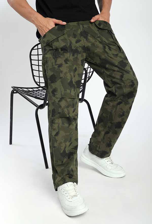 Navy Chevron Printed Cotton Mens Shacket