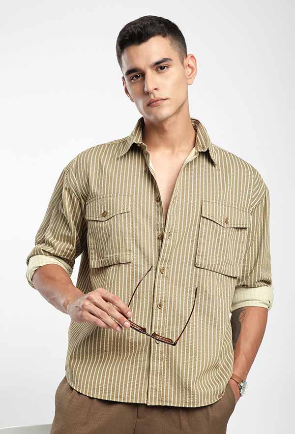 Dark Grey Pleated Elasticated Cotton Mens Cargo Pants