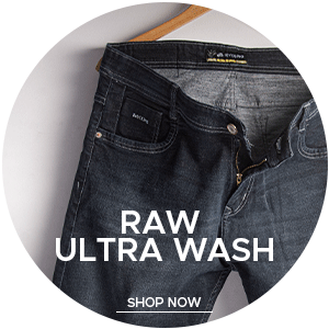 Raw denim jeans