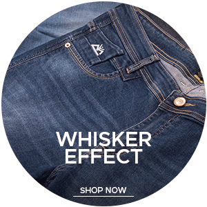 whiskered denim jeans