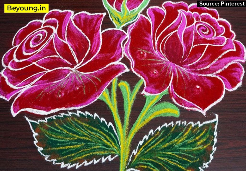 Rose Rangoli Design