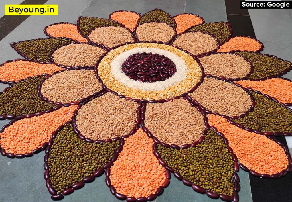 Rangoli Designs with Pulses