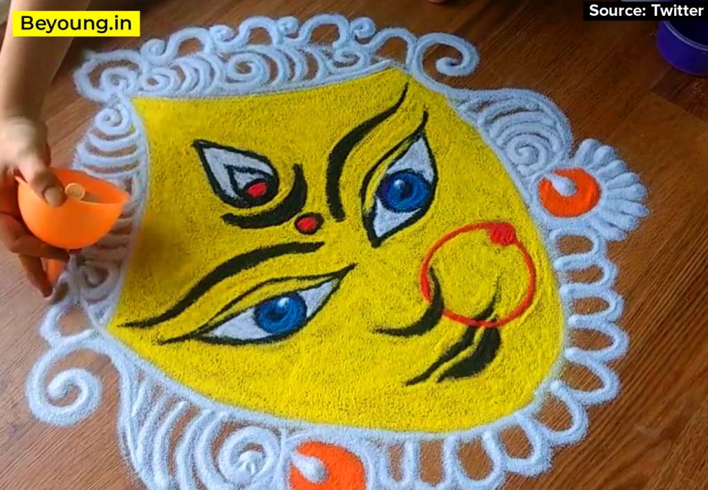 Maa Durga Rangoli Designs