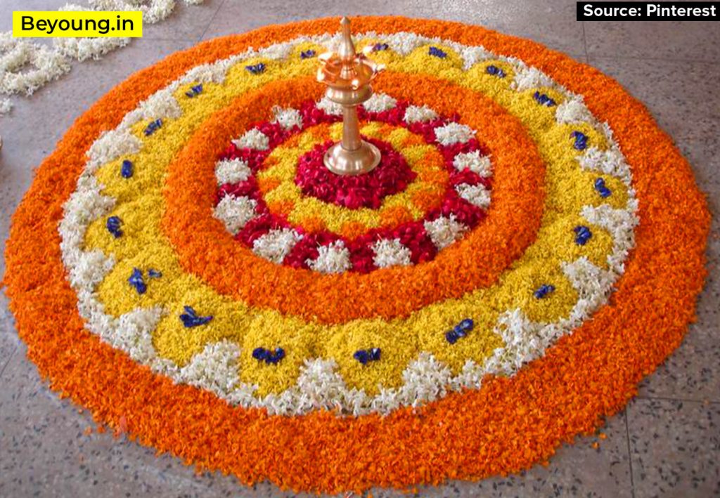 Orange Blossom Rangoli Design