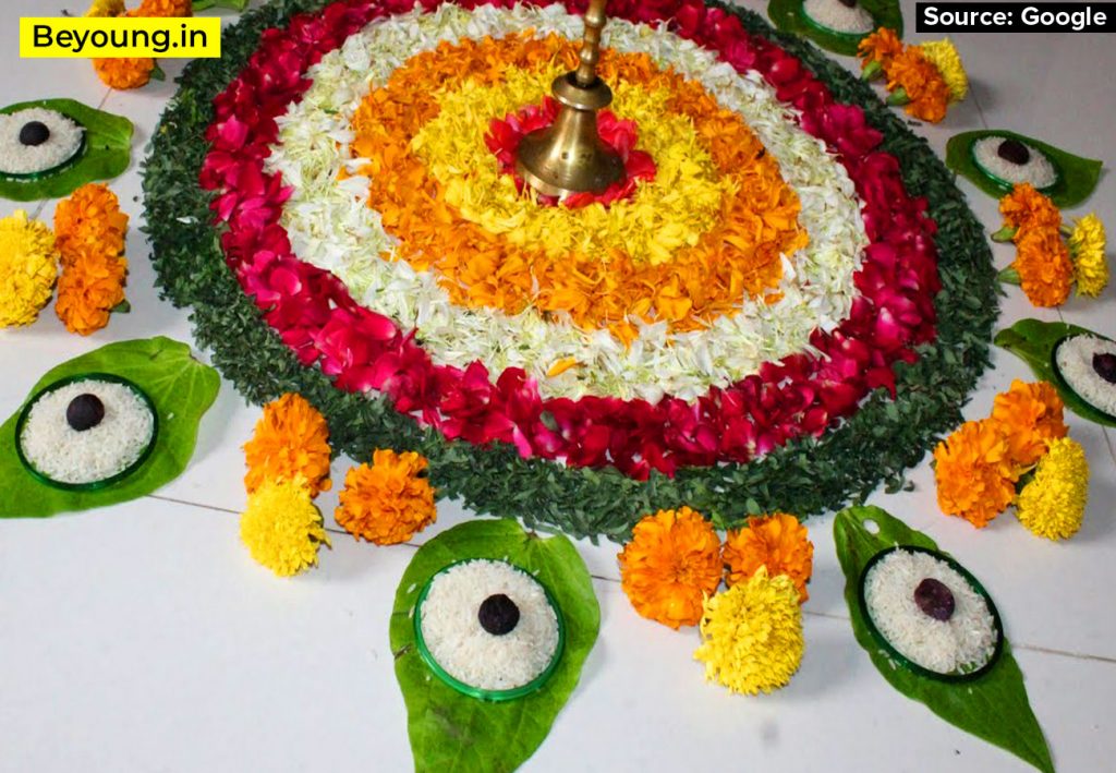 Rangoli Designs with Marigold Flowers