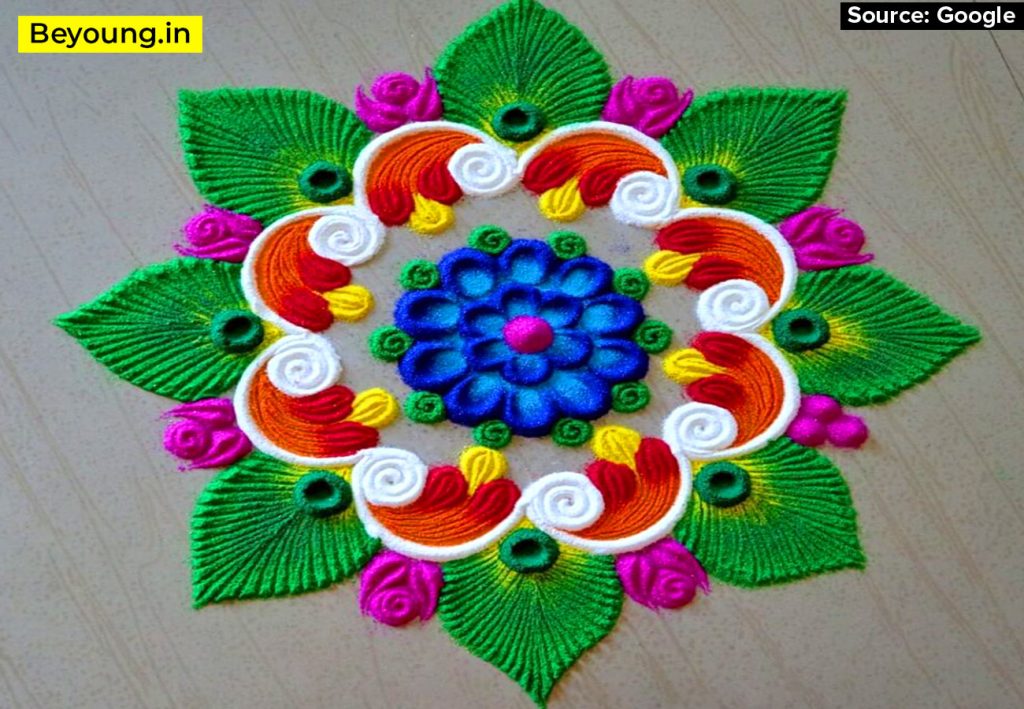 Floral Pattern Rangoli Designs