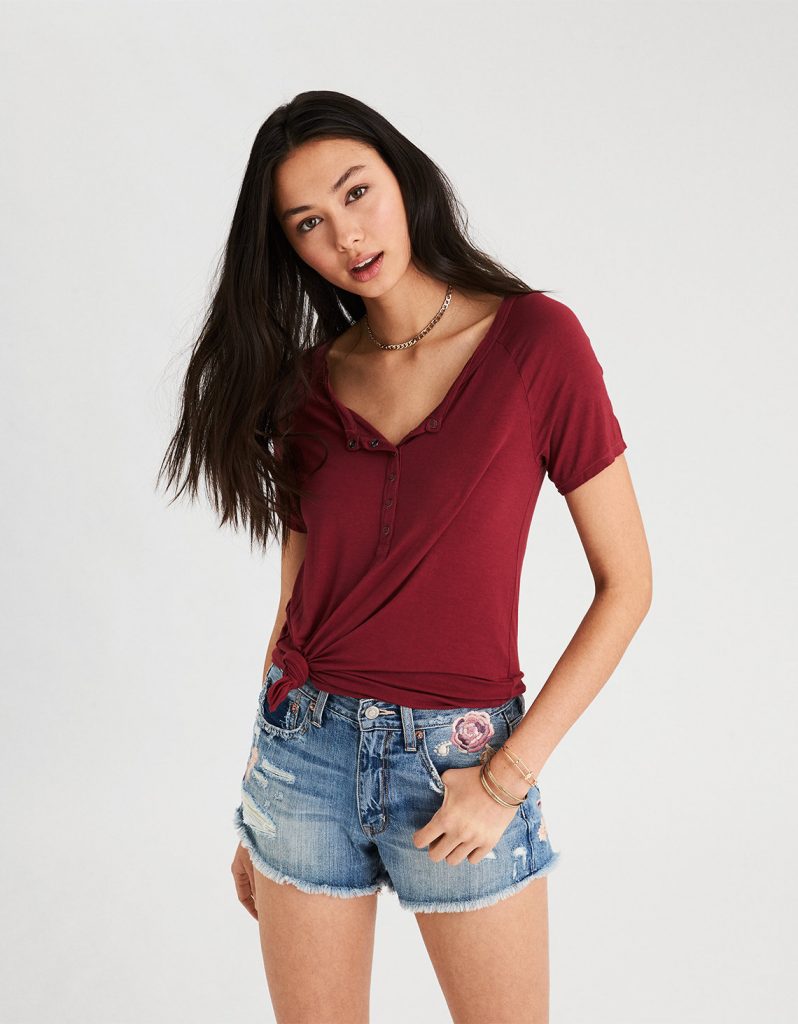 Henley T-shirts For Girls