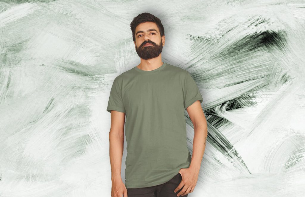 Plain Army Green T-shirts For Men