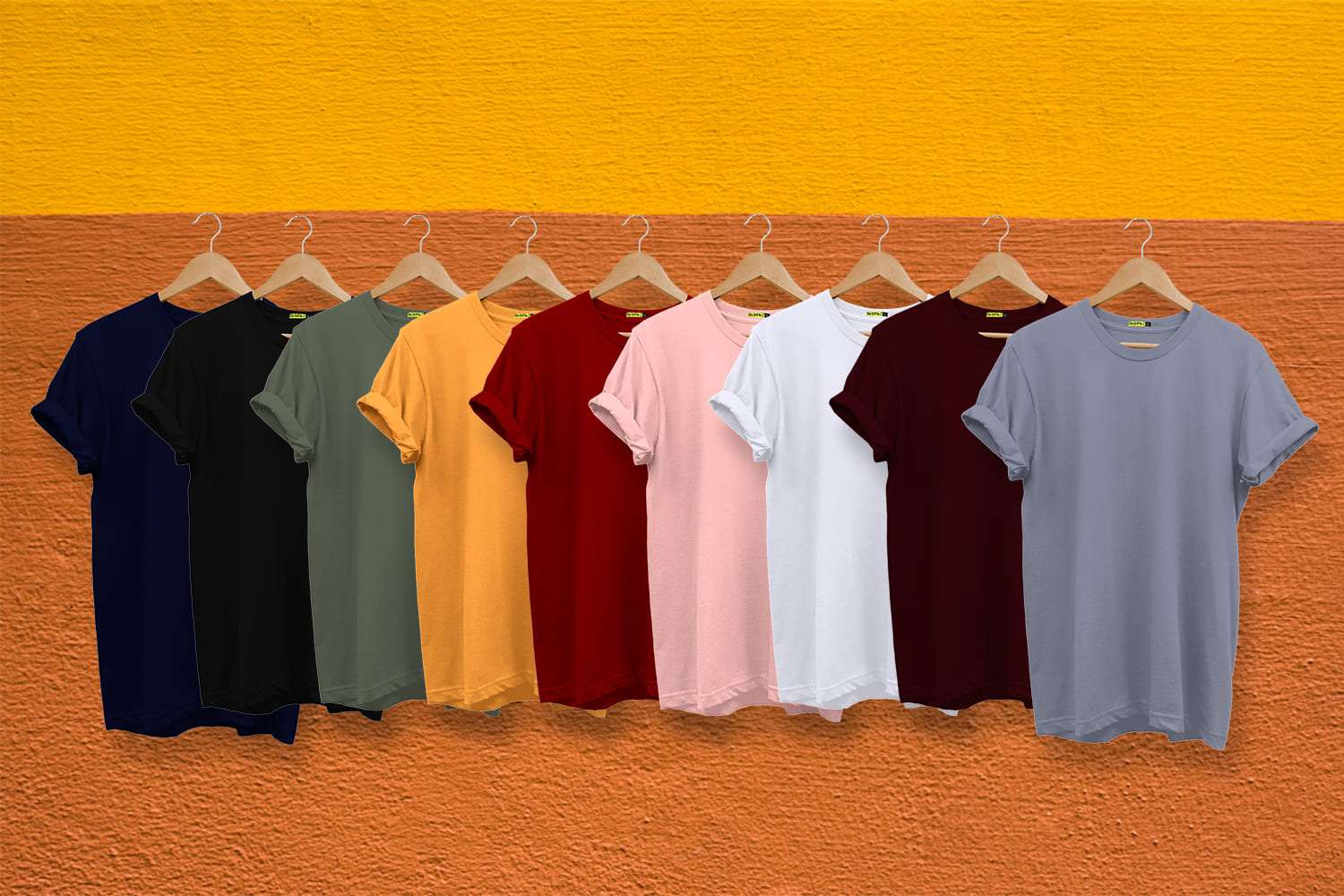 9 Colors of Plain T-Shirts