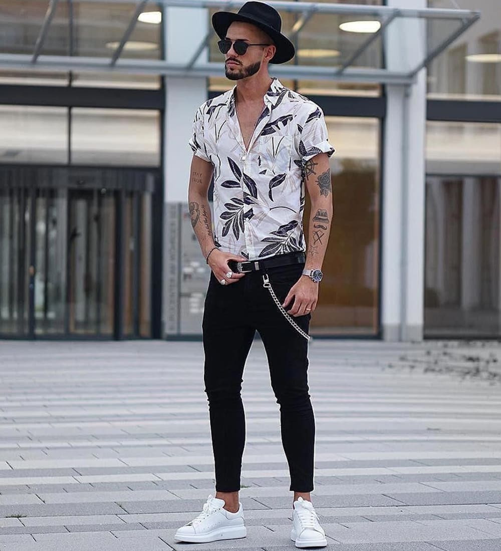 printed shirt outfit men
