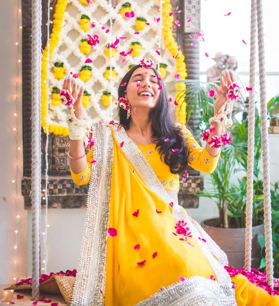 haldi ceremony dress for bride