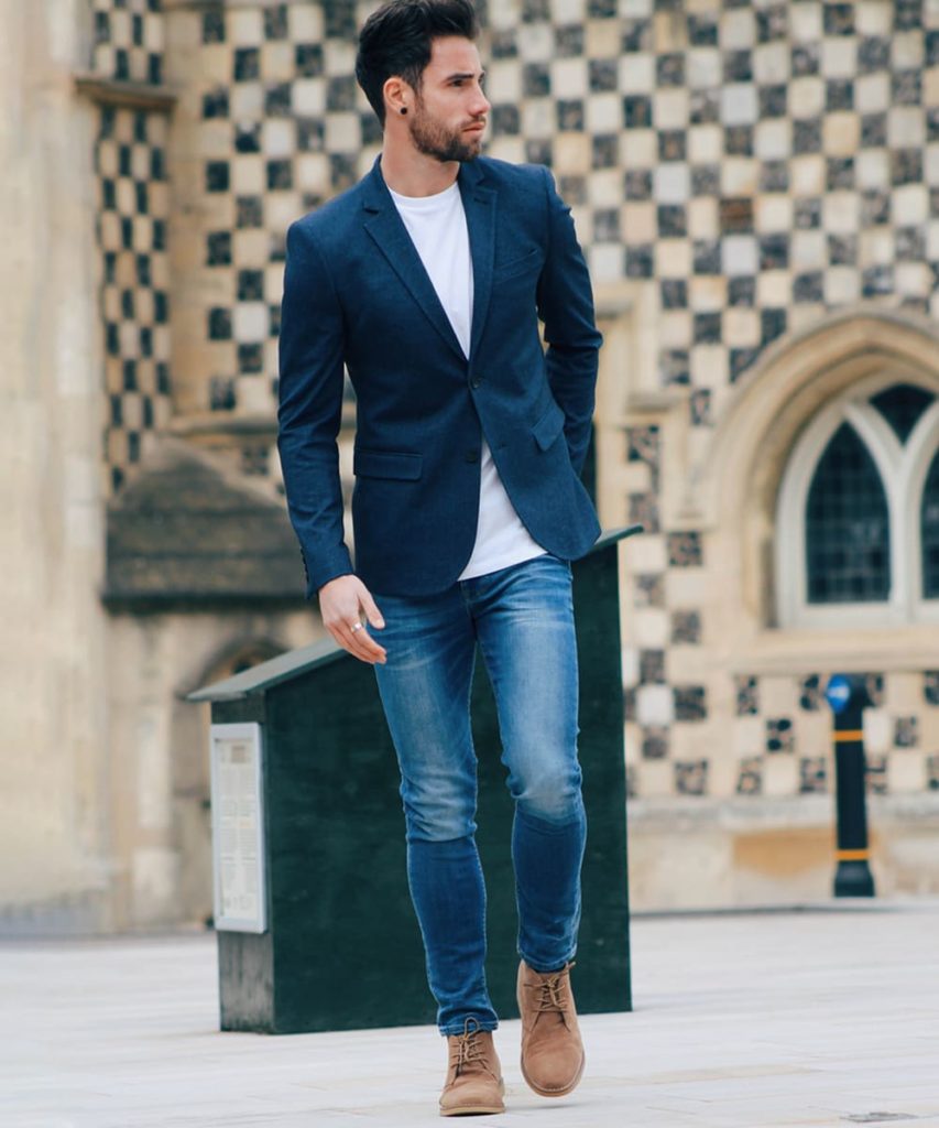 Navy Blue Blazer Combination with Jeans