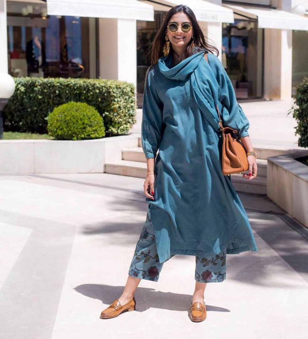 designer palazzo pants with long kurta