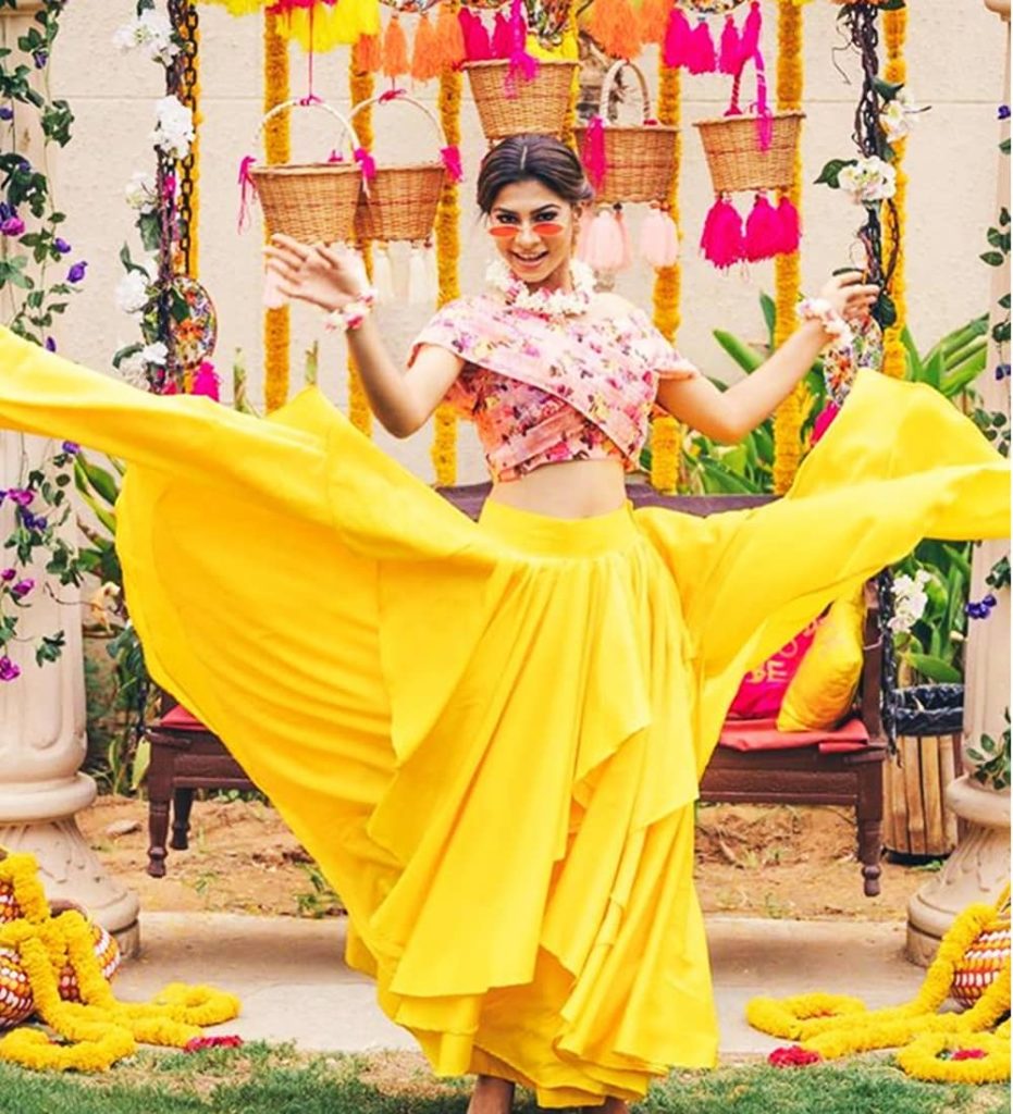 haldi dress for bride