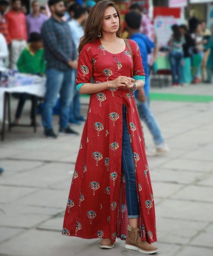 Kajal style colorbar designer fancy printed readymade long kurti 3004   Suvesa womens clothing