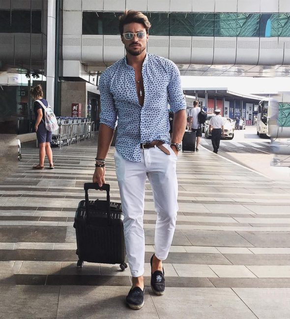printed shirt with formal pants