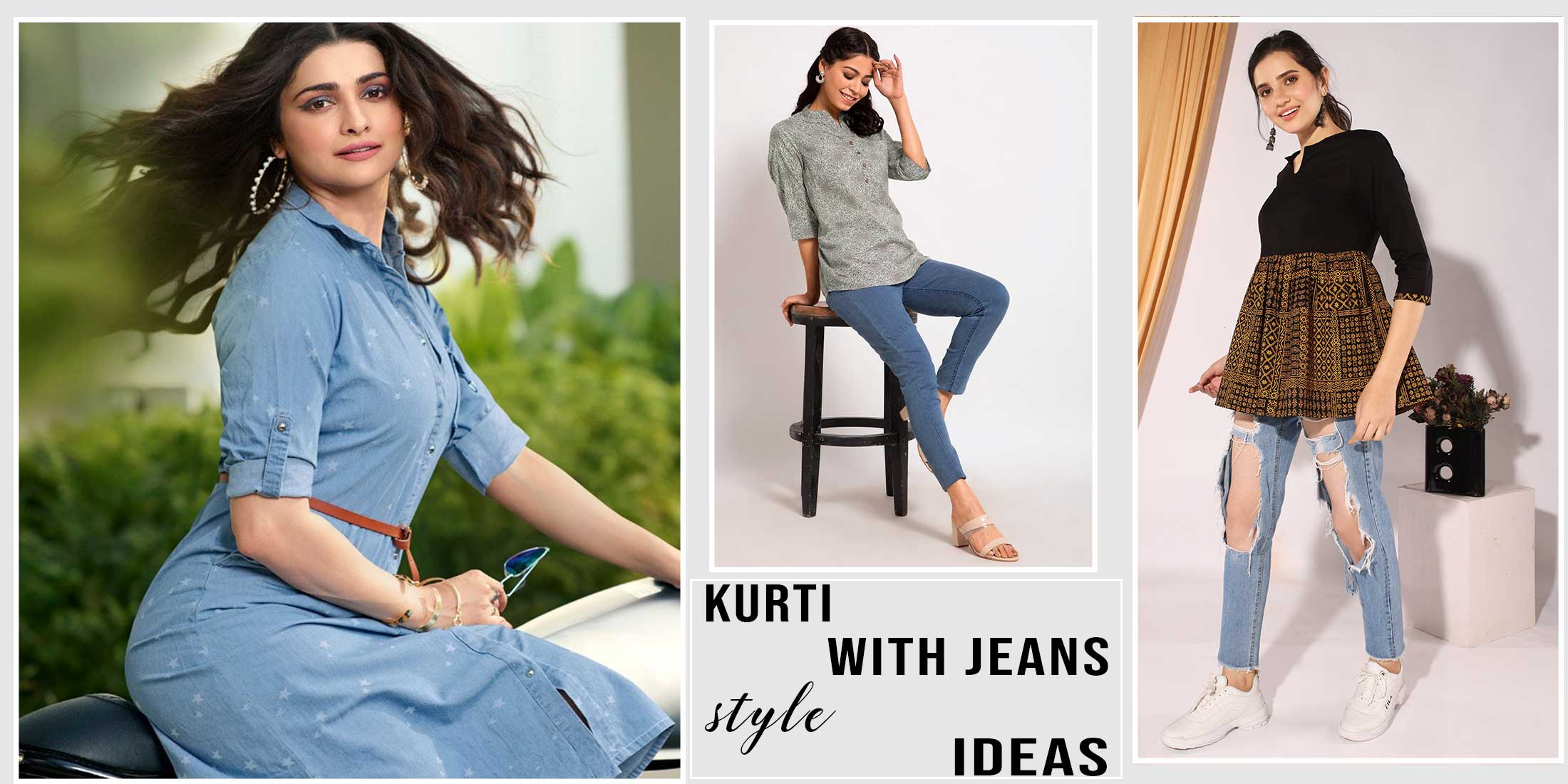 Kurti With Jeans Style - Jeans Kurti Design Combination 2022