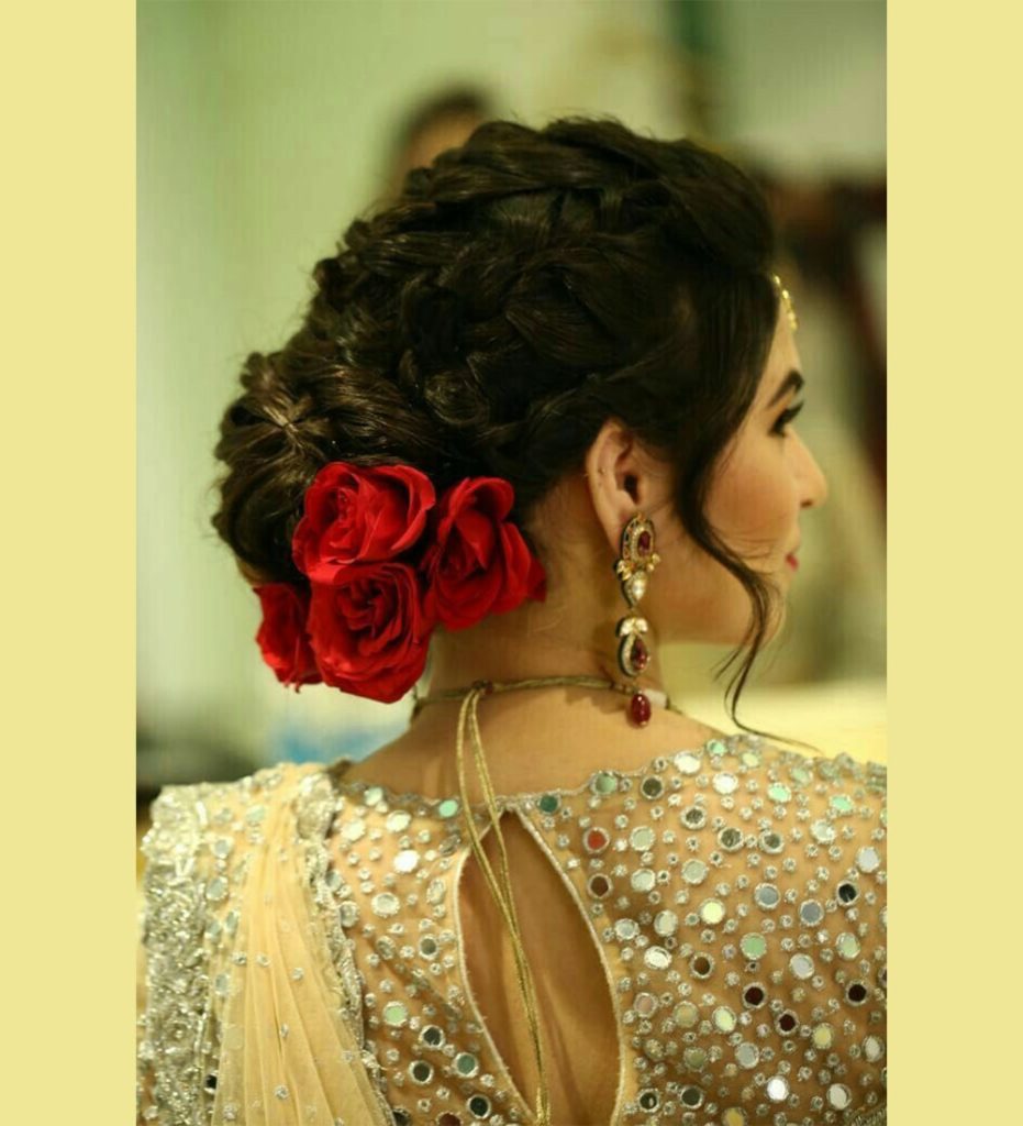beautiful juda hairstyle with front look | hairstyle for engagement look |  rose bun hairstyle - YouTube
