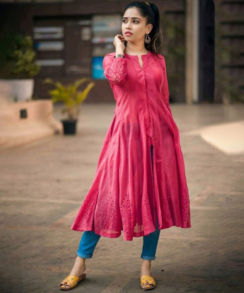 Kurti with Jeans Style - Jeans Kurti Design Combination 