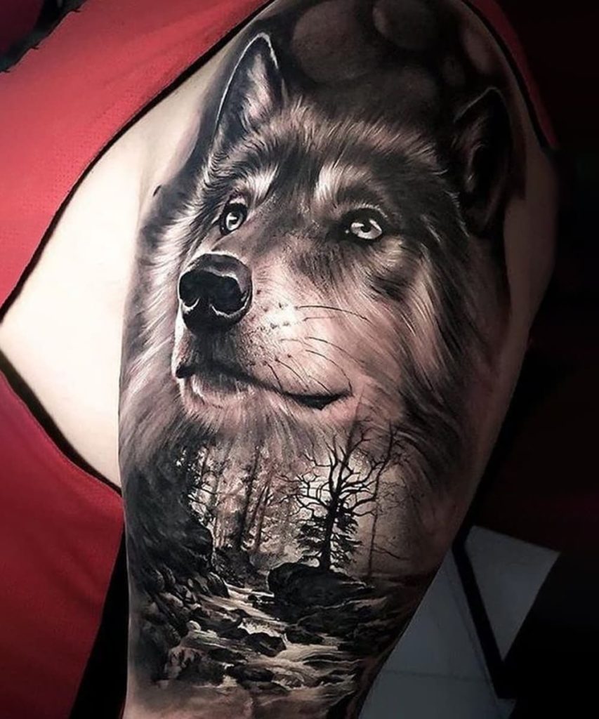 Small Wolf Tattoo for Men
