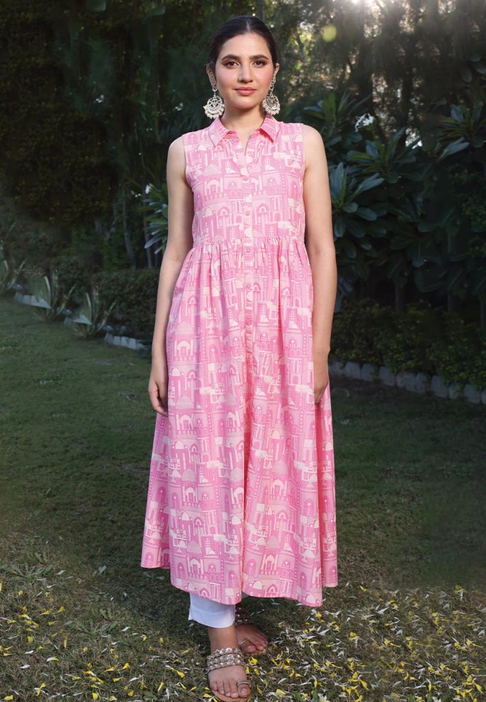 Women Multicolour Floral Printed Knee Length Sleeveless Kurti at Best Price  in Ahmedabad | Sandeep Enterprises