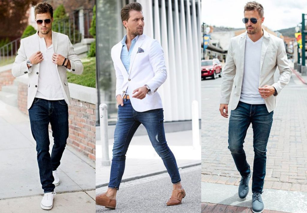 White Blazer Combination