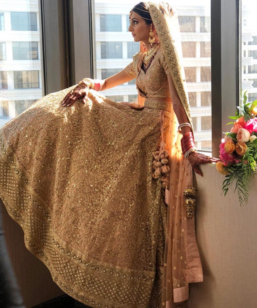 Designer Red Pakistani Bridal Lehenga with Split Anarkali and Embellishment  -