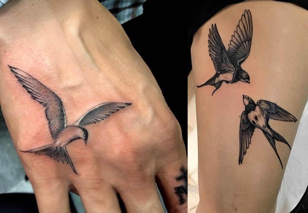 🐦‍⬛Odin's Ravens, Hugin and Munin tattoo!! Love how each bird is different  and asymmetrical. One more final touch up session and t... | Instagram