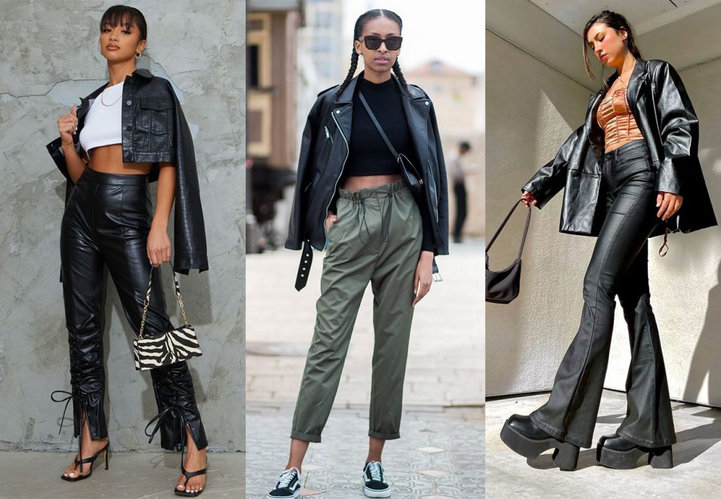 Crop Top With Leather Jackets
