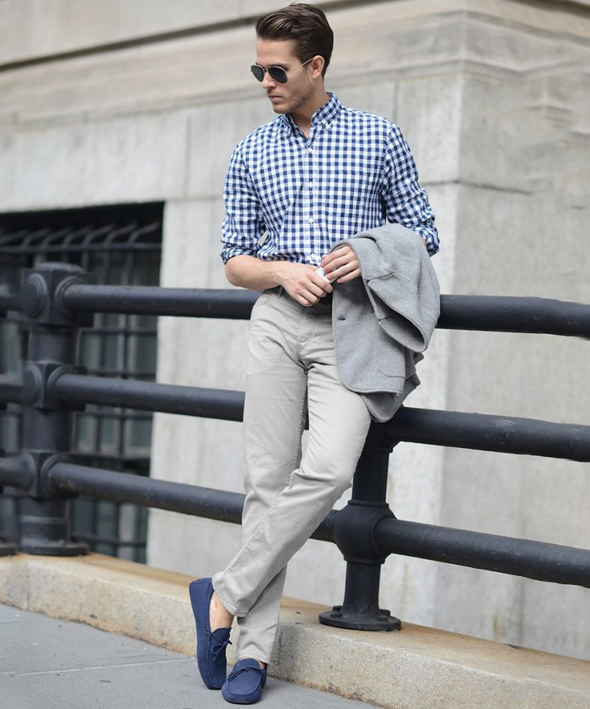 Grey Pant with checkered Shirts