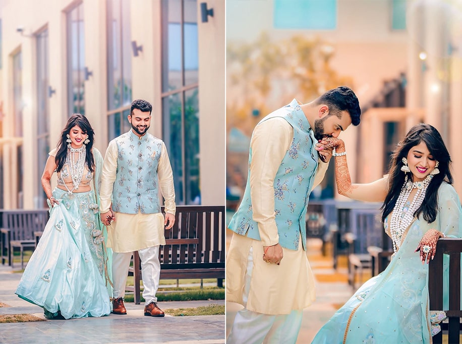 Engagement Couple Matching Dress Indian 2023