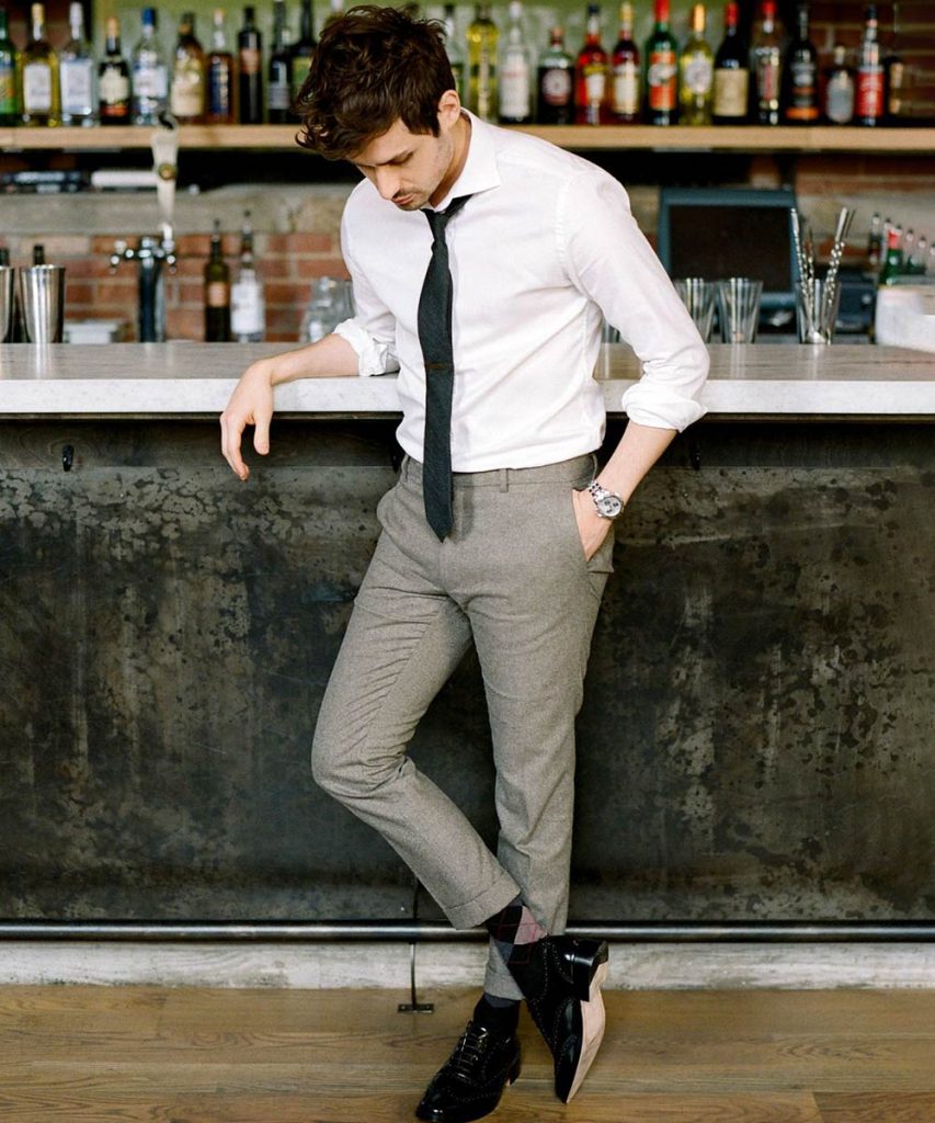 Men's Casual Check Stretch Skinny Trousers Business Formal Slim Fit Pants  Work | eBay