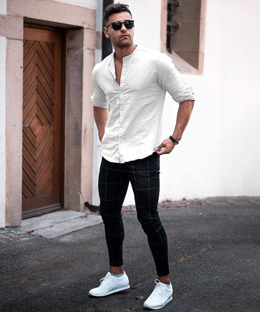 white shirt pant combination