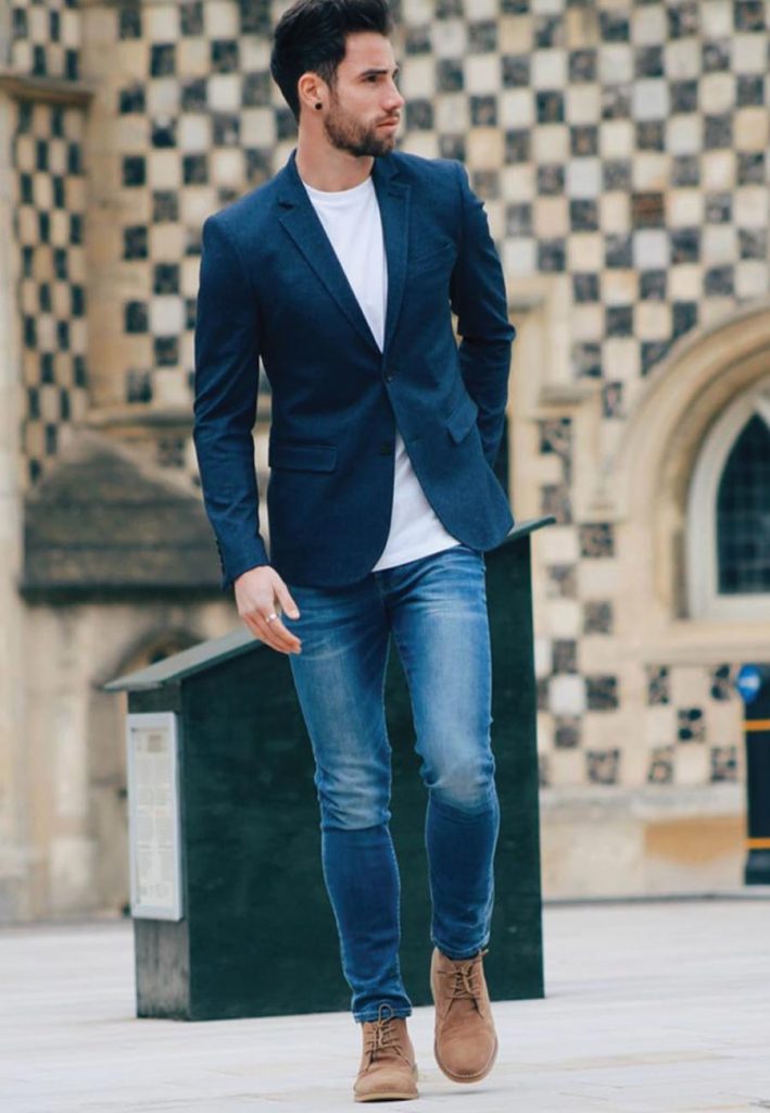 Blue Jeans combination with T shirts Blazer