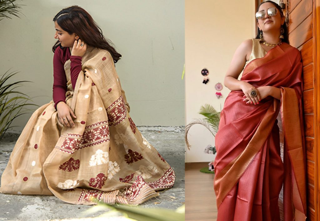 Types of Sarees - Muga Silk Saree