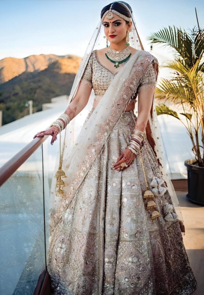 Simple White Lehenga