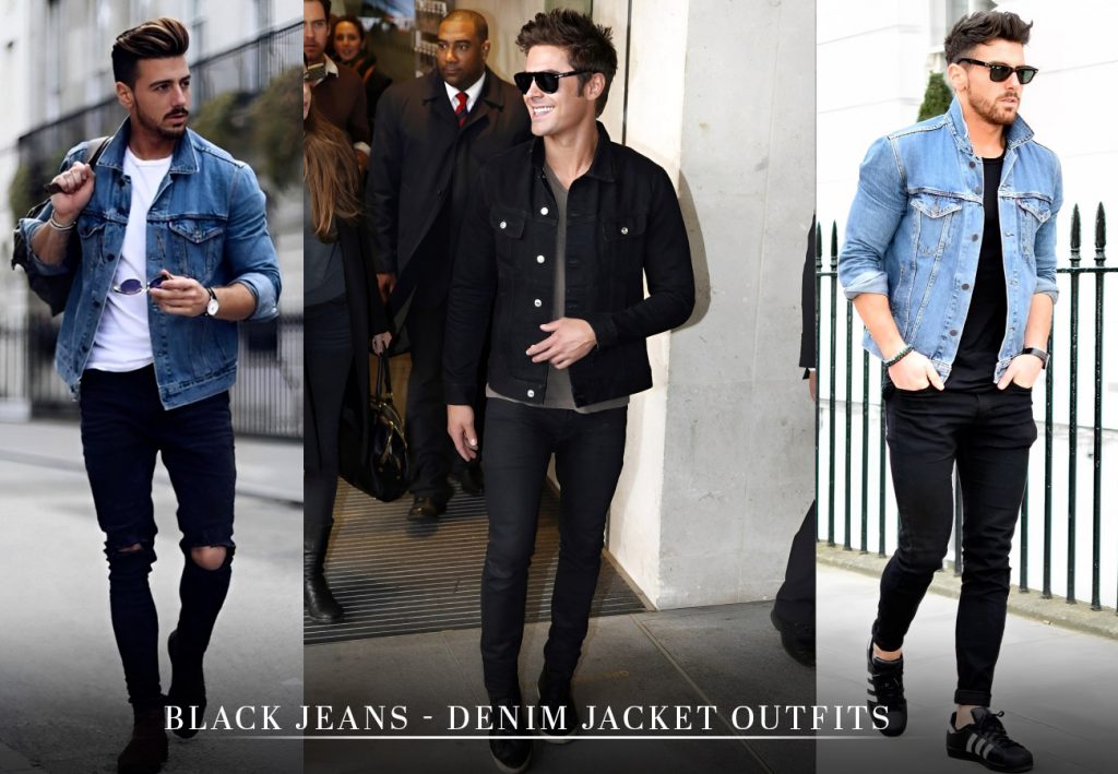 Black jeans combination shirt 