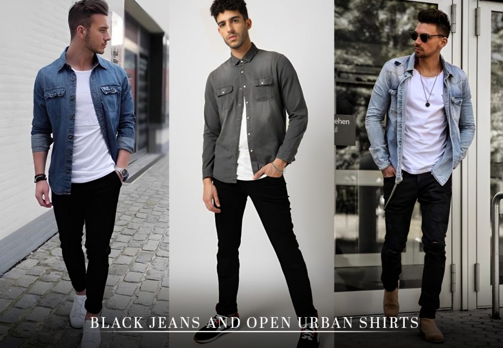 Black jeans shirt combination 
