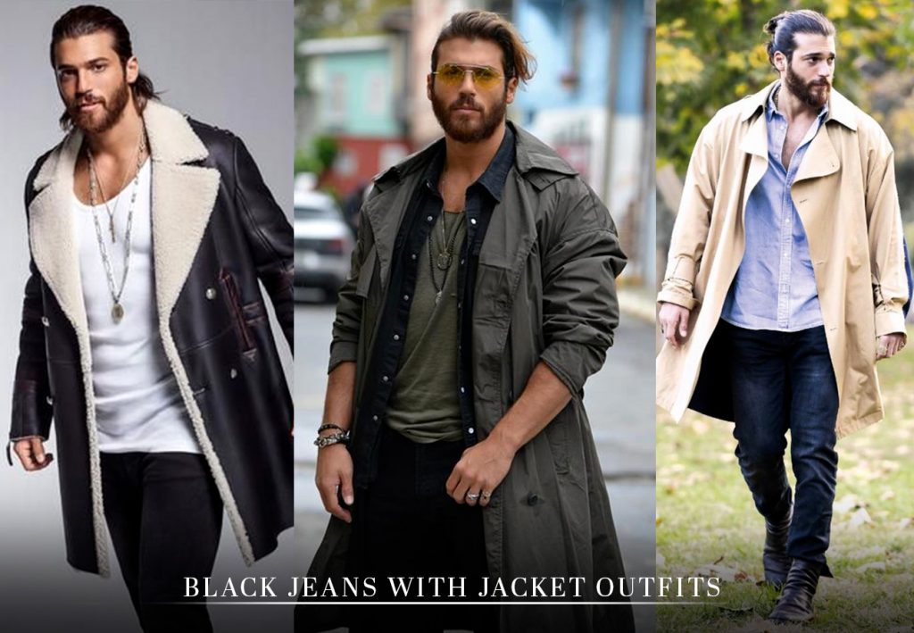 black jeans shirts combinations for Men