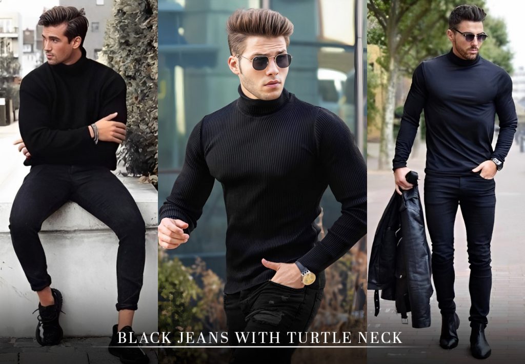 Black jeans combination shirt