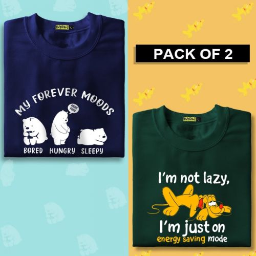 moody Printed Combo T-shirt - Pack of 2