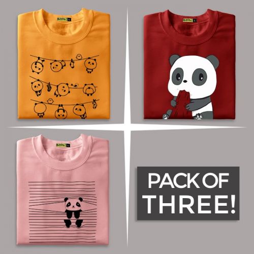Panda Combo T-shirt - Pack of Three