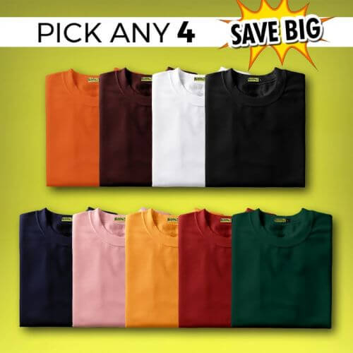 Pick Any 4 - Plain T Shirt Combo